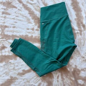Fabletics Teal 7/8 Leggings with Side Pockets - M